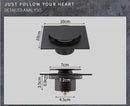 Modern matte black brass shower floor drain bathroom waste square