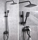 Modern matte black brass shower set bathroom rainfall faucet