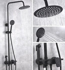 Modern matte black brass shower set bathroom rainfall faucet