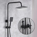Modern matte black brass shower set bathroom rainfall faucet