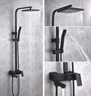 Modern matte black brass shower set bathroom rainfall faucet