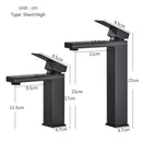 Modern matte black brass square basin faucet bathroom mixer tap