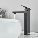 Modern matte black brass square basin faucet bathroom mixer tap
