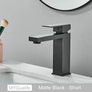 Modern matte black brass square basin faucet bathroom mixer tap