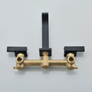 Modern matte black brass wall mounted basin faucet bathroom fixture
