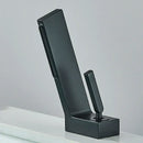 Modern matte black brass waterfall basin faucet bathroom mixer tap