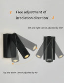 Modern matte black & brushed brass adjustable angle wall lamp bedroom