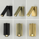 Modern matte black & brushed brass adjustable angle wall lamp bedroom
