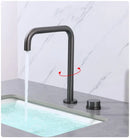 Modern matte black & brushed gold basin faucet kitchen 360 rotation