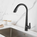 Modern matte black & brushed gold kitchen faucet with spring spout