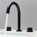 Modern matte black & brushed gold waterfall basin faucets bathroom sink