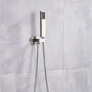 Modern matte black & brushed nickel handshower head with 150cm stainless hose bathroom accessory