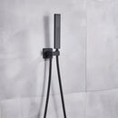 Modern matte black & brushed nickel handshower head with 150cm stainless hose bathroom accessory
