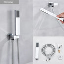 Modern matte black & brushed nickel handshower head with 150cm stainless hose bathroom accessory