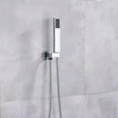 Modern matte black & brushed nickel handshower head with 150cm stainless hose bathroom accessory