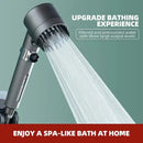Modern matte black & chrome 3 modes high pressure shower head bathroom