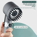 Modern matte black & chrome 3 modes high pressure shower head bathroom