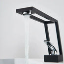 Modern matte black & chrome waterfall basin sink faucet bathroom mixer