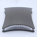 Modern matte black curved desk lamp with glass accent for bedroom