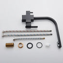 Modern matte black curved dual handle kitchen faucet