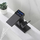 Modern matte black digital display basin faucet bathroom temperature monitor