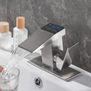 Modern matte black digital display basin faucet bathroom temperature monitor