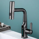 Modern matte black digital display waterfall basin faucet bathroom tap