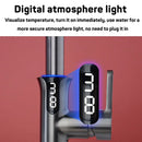 Modern matte black digital display waterfall kitchen sink faucet