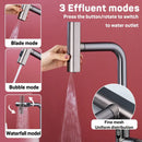 Modern matte black digital display waterfall kitchen sink faucet