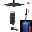 Modern matte black digital shower faucet bathroom rainfall system
