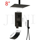 Modern matte black digital shower faucet bathroom rainfall system