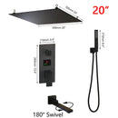 Modern matte black digital shower faucet bathroom rainfall system