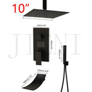Modern matte black digital shower faucet bathroom rainfall system