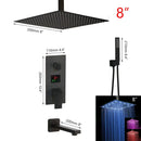 Modern matte black digital shower faucet bathroom rainfall system