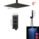 Modern matte black digital shower faucet bathroom rainfall system