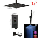 Modern matte black digital shower faucet bathroom rainfall system