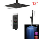 Modern matte black digital shower faucet bathroom rainfall system