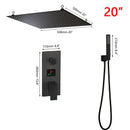 Modern matte black digital shower faucet bathroom rainfall system