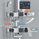 Modern matte black digital shower faucet set bathroom rain head