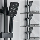 Modern matte black digital shower faucet set bathroom rain head