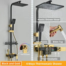 Modern matte black digital shower faucet set bathroom rain system