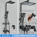 Modern matte black digital shower faucet set bathroom rain system