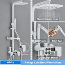 Modern matte black digital shower faucet set bathroom rain system