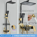 Modern matte black digital shower faucet set bathroom rain system