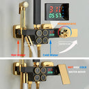 Modern matte black digital shower faucet set bathroom rain system