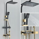 Modern matte black digital shower faucet set bathroom rain system
