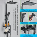 Modern matte black digital shower faucet set bathroom rainfall system