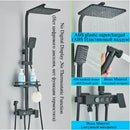 Modern matte black digital shower faucet set bathroom rainfall system