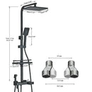 Modern matte black digital shower faucet set bathroom rainfall system