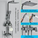 Modern matte black digital shower faucet set bathroom rainfall system